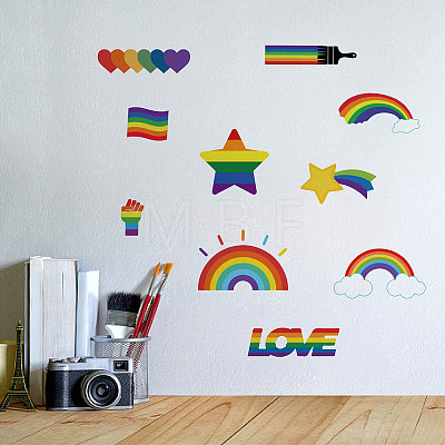8 Sheets 8 Styles PVC Waterproof Wall Stickers DIY-WH0345-056-1