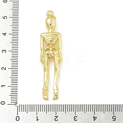 Halloween Theme Rack Plating Brass Pendants KK-Z067-14G-02-1