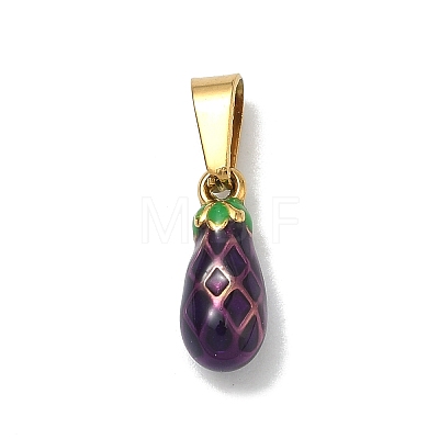 304 Stainless Steel Enamel Fruit Vegetable Charms STAS-F336-02F-G-1