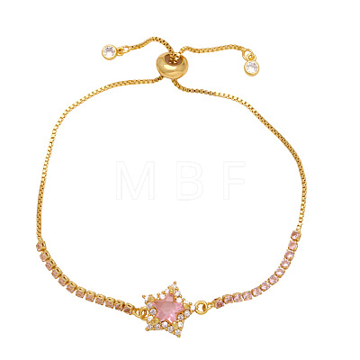 Adjustable Brass Box Chain Slider Bracelets WGB5F0D-04-1