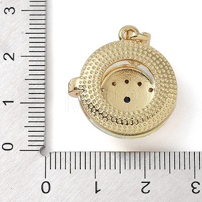 Brass Micro Pave Cubic Zirconia with Glass Pendents KK-Q815-02G-08-1