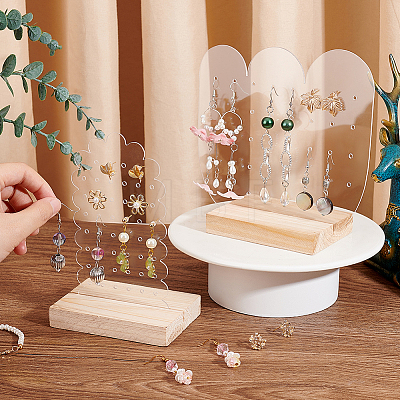 Transparent Acrylic Earring Diaplay Stands EDIS-WH0029-80D-1