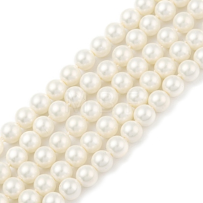 Round Shell Pearl Beads Strands BSHE-XCP0001-40B-1