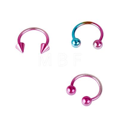 316L Stainless Steel Circular/Horseshoe Barbell Nose Rings WG0A548-10-1