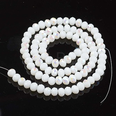 Electroplate Opaque Solid Color Glass Beads Strands X-EGLA-A034-P8mm-L17-1