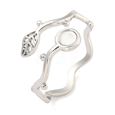 Non-Tarnish 304 Stainless Steel Cuff Finger Ring Components X-STAS-P365-28P-1