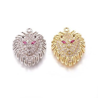 Brass Micro Pave Cubic Zirconia Pendants ZIRC-L075-23-1