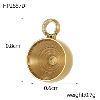 304 Stainless Steel Pendant Cabochon Settings STAS-OY009-06G-1