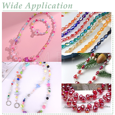 400Pcs 4 Colors Transparent Glass Beads EGLA-ME0001-05-1