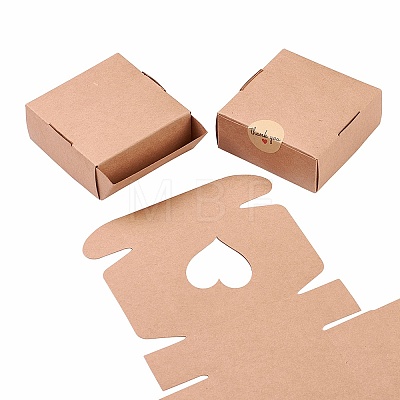 Square Kraft Paper Gift Storage Boxes CON-CJ0001-14-1