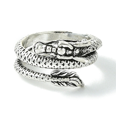 Dragon Alloy Wrap Open Cuff Rings RJEW-K275-19AS-1