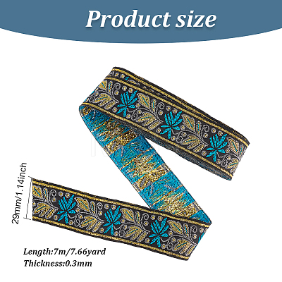 Ethnic Style Embroidery Polyester Ribbons OCOR-WH0067-74G-1