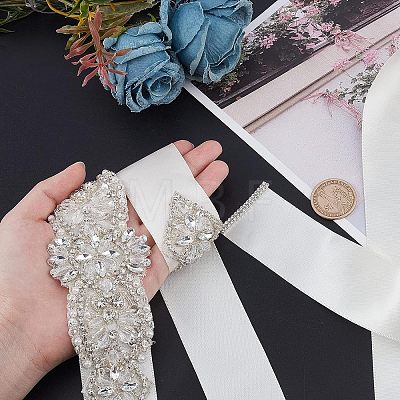 Fingerinspire Crystal Rhinestone Wedding Dress Belt DIY-FG0002-48-1