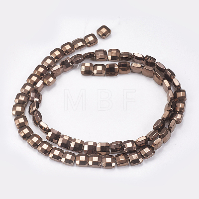 Electroplated Non-magnetic Synthetic Hematite Beads Strands G-P367-E-1