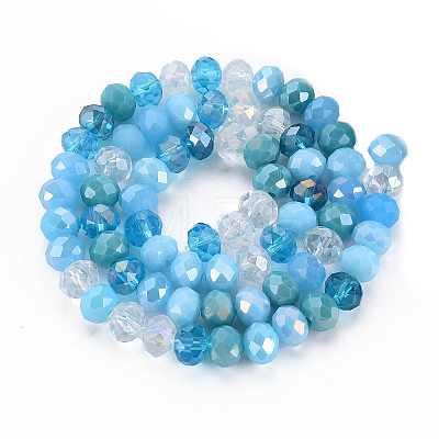 Electroplate Glass Beads Strands X-EGLA-S194-18B-1