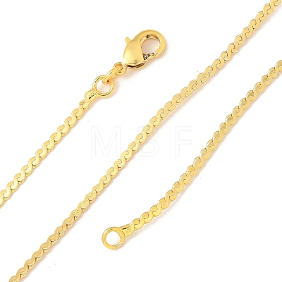 1.5mm Rack Plating Brass Serpentine Chain Necklaces for Women Men MAK-L044-12G-1