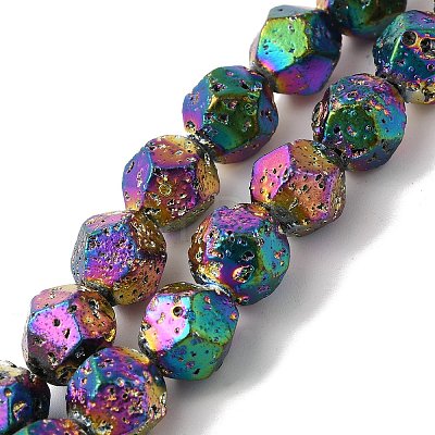 Blaking Painted Natural Lava Rock Beads Strands G-B086-A01-02B-1