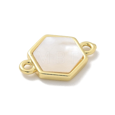 Brass Pave Shell Connector Charms KK-M300-10G-03-1