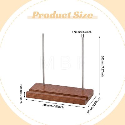Wood Vinyl Record Slotted Display Stands with Stainless Steel Support ODIS-WH0043-344A-1