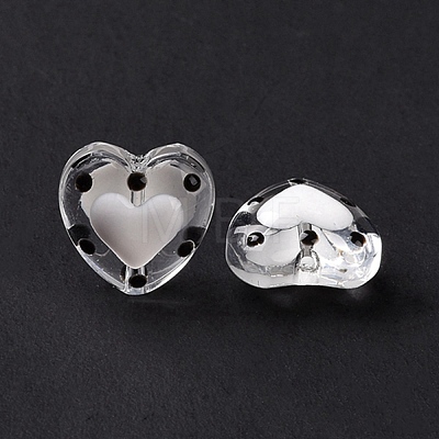 Glass Heart Beads GLAA-D005-01H-1