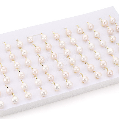 Brass Natural Pearl Dangle Earrings PEAR-N020-08C-01-1