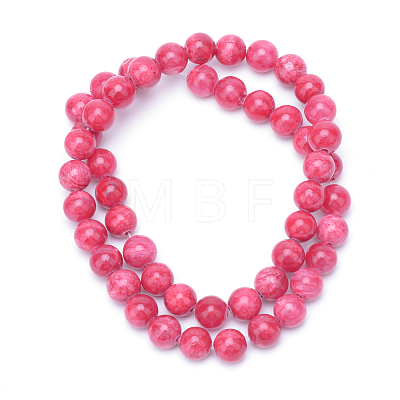 Natural Dyed White Jade Gemstone Bead Strands X-G-R271-6mm-XP08-1
