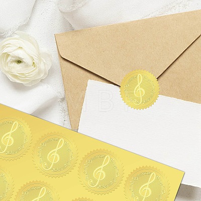 34 Sheets Self Adhesive Gold Foil Embossed Stickers DIY-WH0509-010-1