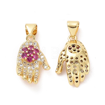 Brass Micro Pave Cubic Zirconia Pendants ZIRC-F134-30G-1