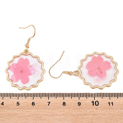 Alloy & Dried Flower Dangle Earrings AL-Z001-03G-1