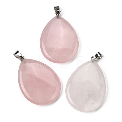 Natural Rose Quartz Pendants G-F820-14P-05-1