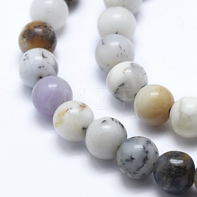 Natural White African Opal Beads Strands G-E472-02-8mm-1