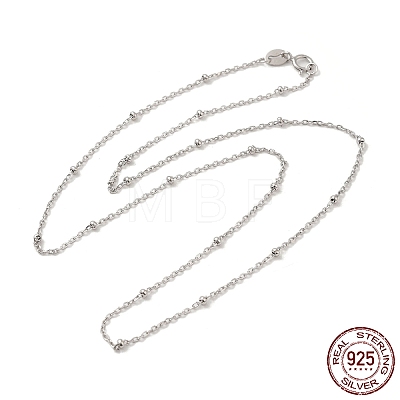 Rhodium Plated 925 Sterling Silver Satellite Chain Necklaces STER-NH0001-07B-P-1