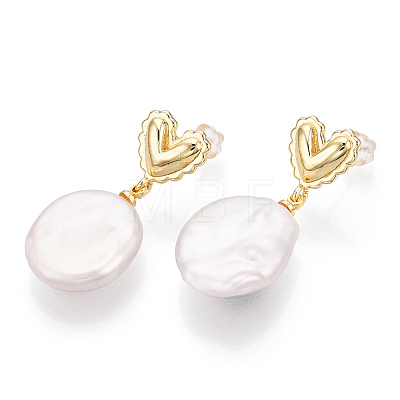 Natural Pearl Dangle Stud Earrings PEAR-N022-A01-1
