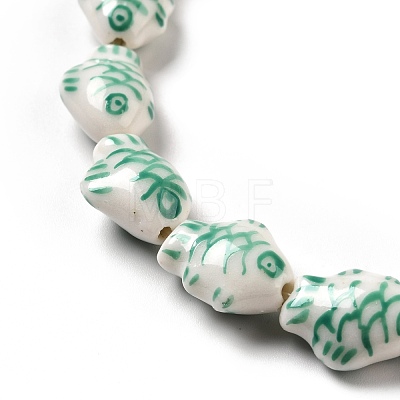 Handmade Printed Porcelain Beads PORC-F005-03F-1
