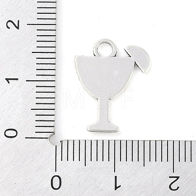 Tibetan Style Cocktail Glass Alloy Pendants TIBEP-Q054-03AS-RS-1