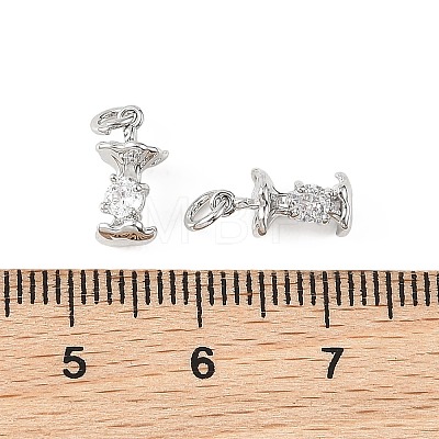 SHEGRACE Brass Micro Pave Clear Cubic Zirconia Pendants XGRQ4N482-714P-1