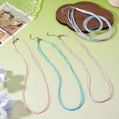 6Pcs 3 Colors 1MM Polyester&Cotton Waxed Cord 5-Strand Necklace Making MAK-TA0001-36A-1
