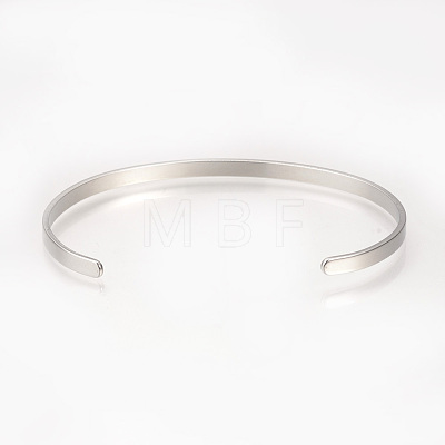 304 Stainless Steel Cuff Bangles X-BJEW-Q685-08-1