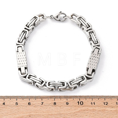 201 Stainless Steel Byzantine Chain Bracelets BJEW-B078-166P-1