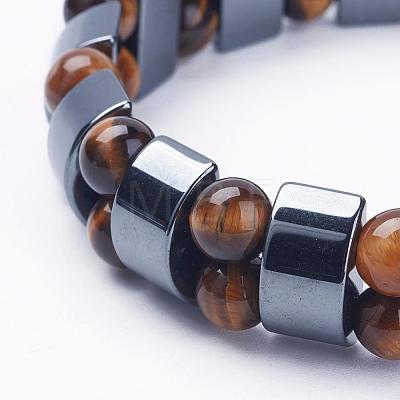 Non-Magnetic Synthetic Hematite Stretch Bracelets BJEW-F271-08A-1