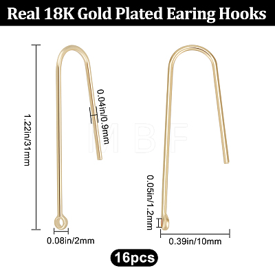 16Pcs Brass Hooks KK-BBC0008-10-1