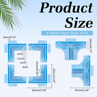 8Pcs Plastic Corner Guides for Chipboard Boxes NDIS-WH0696-881B-1