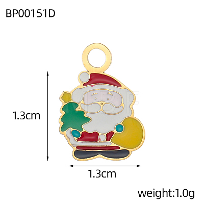 Christmas 304 Stainless Steel with Enamel Charms SA-OY003-79G-1
