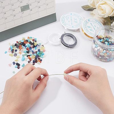  DIY Stretch Bracelets and Wire Wrapped Pendants Making Kits DIY-NB0001-99-1