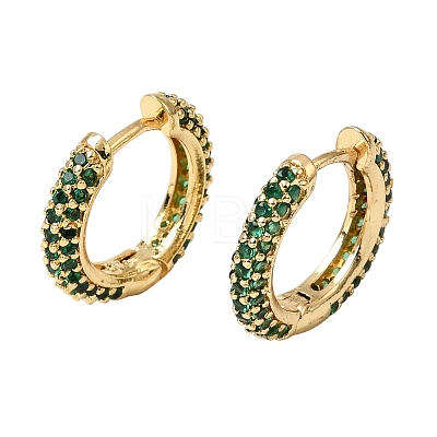Brass Micro Pave Cubic Zirconia Hoop Earrings KK-CBA8324-24G-01-1