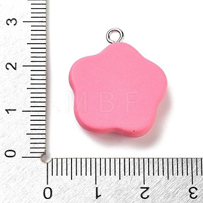 Opaque Resin Floral Pendants RESI-Z028-03B-1