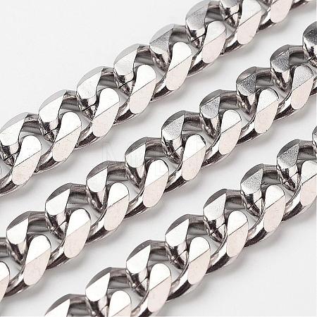 Tarnish Resistant 304 Stainless Steel Cuban Link Chains CHS-K001-21-11mm-1
