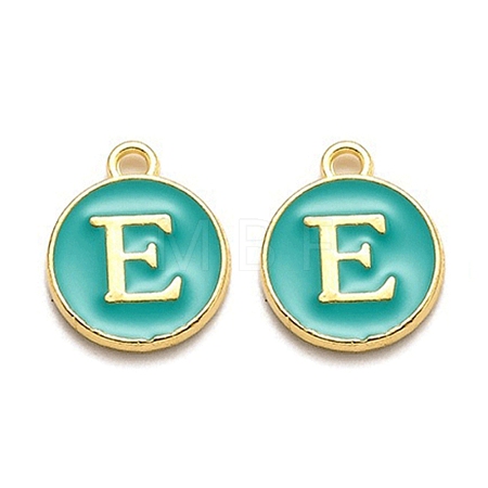 Golden Plated Alloy Enamel Charms ENAM-Q437-15E-1