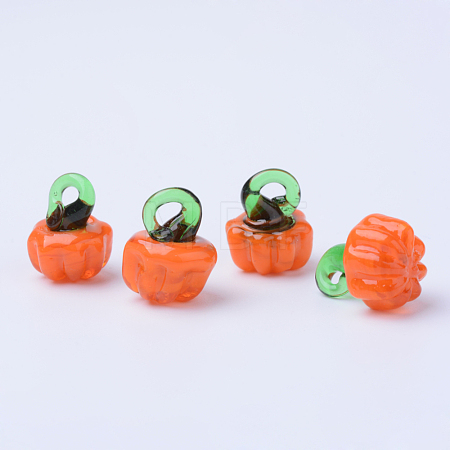 Autumn Theme Handmade Lampwork Pendants LAMP-T001-16-1