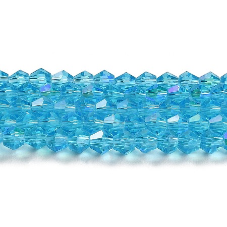 Transparent Electroplate Glass Beads Strands GLAA-F029-3mm-D19-1